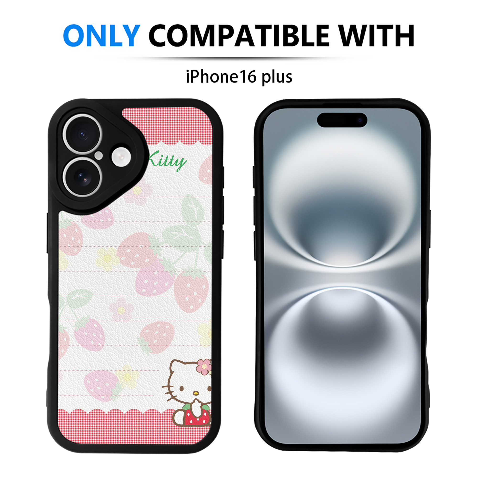 （画像用） Hello Kitty ハローキティ 【iPhone 16シリーズ対応】シリコンスマホケース（レザー調） 材質：シリコン